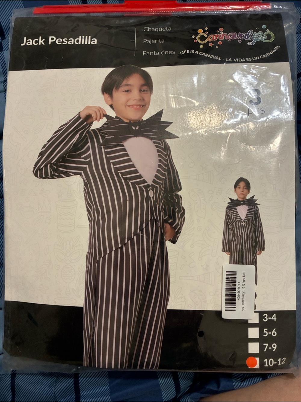 NWT Jack Skellington inspired three piece costume. Kids 10–12 years. - Picture 8 of 9